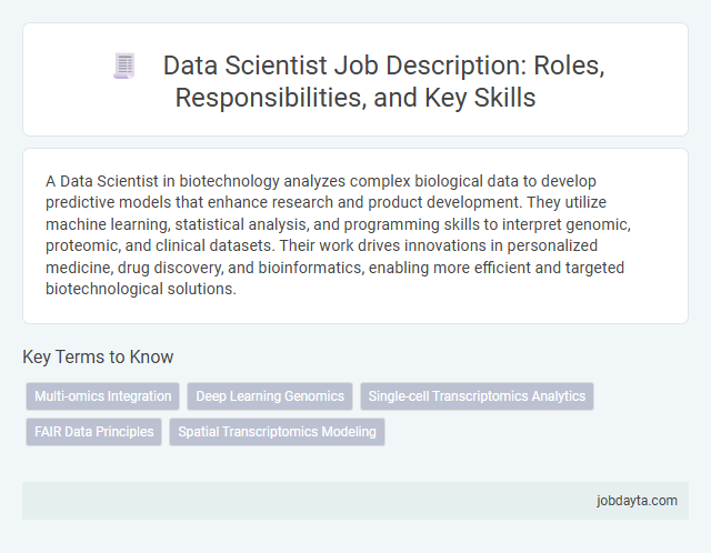 Data Scientist Job Description: Roles, Responsibilities, and Key Skills
