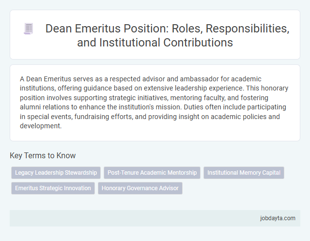 Dean Emeritus Position: Roles, Responsibilities, and Institutional Contributions