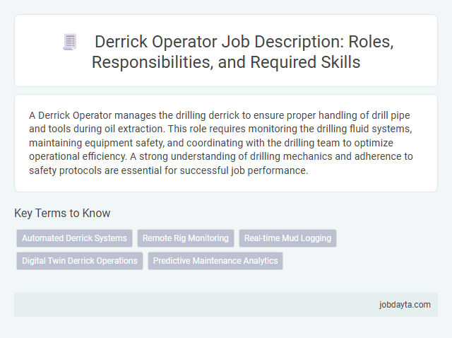 Derrick Operator Job Description: Roles, Responsibilities, and Required Skills