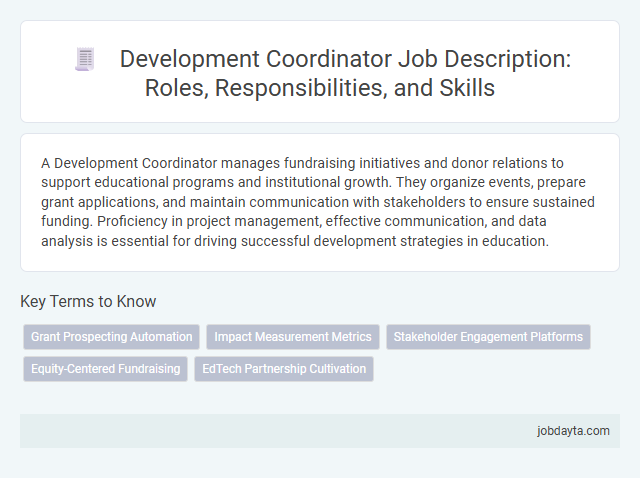 Development Coordinator Job Description: Roles, Responsibilities, and Skills
