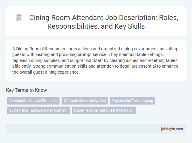 Dining Room Attendant Job Description: Roles, Responsibilities, and Key Skills