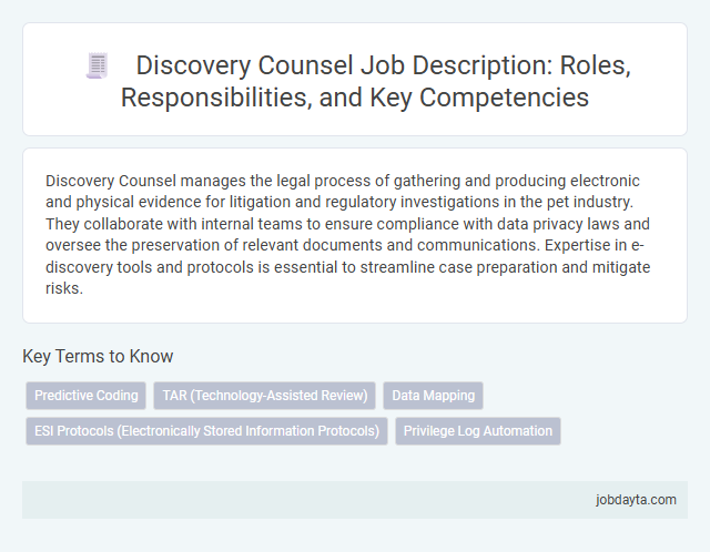 Discovery Counsel Job Description: Roles, Responsibilities, and Key Competencies