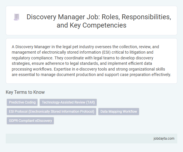Discovery Manager Job: Roles, Responsibilities, and Key Competencies