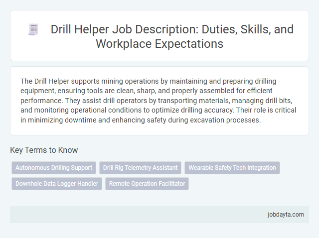 Drill Helper Job Description: Duties, Skills, and Workplace Expectations