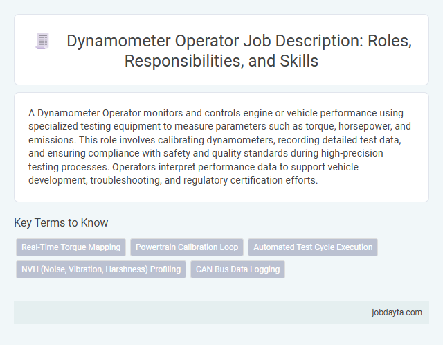 Dynamometer Operator Job Description: Roles, Responsibilities, and Skills