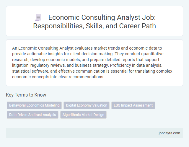 Economic Consulting Analyst Job: Responsibilities, Skills, and Career Path