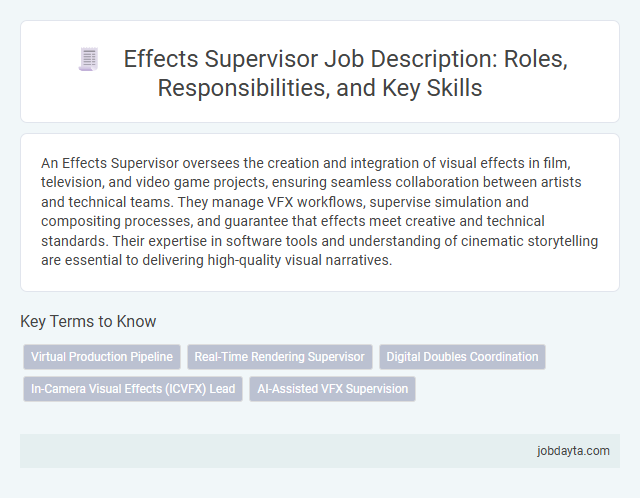 Effects Supervisor Job Description: Roles, Responsibilities, and Key Skills