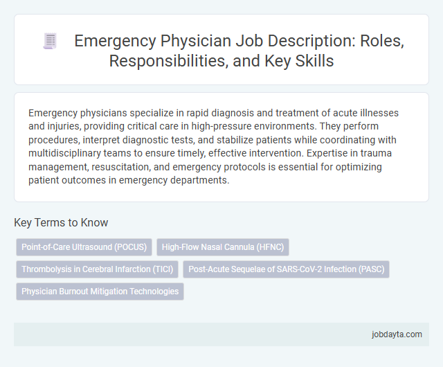 Emergency Physician Job Description: Roles, Responsibilities, and Key Skills