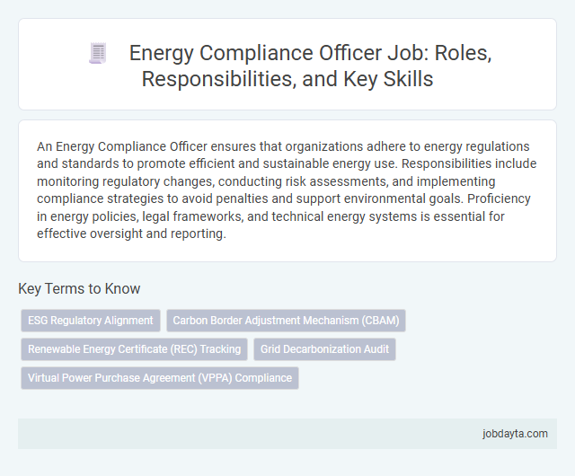 Energy Compliance Officer Job: Roles, Responsibilities, and Key Skills