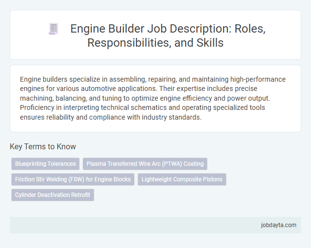 Engine Builder Job Description: Roles, Responsibilities, and Skills