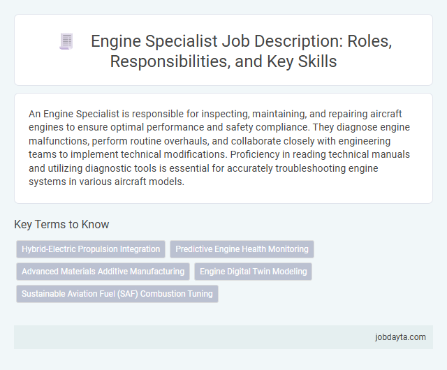 Engine Specialist Job Description: Roles, Responsibilities, and Key Skills