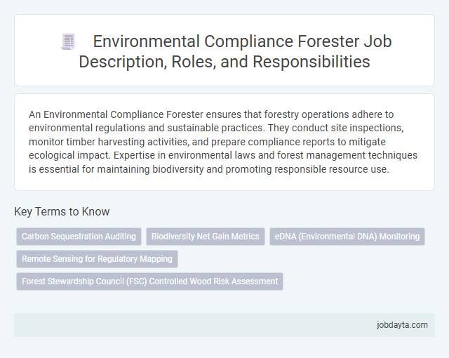 Environmental Compliance Forester Job Description, Roles, and Responsibilities
