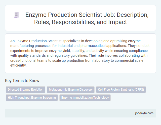 Enzyme Production Scientist Job: Description, Roles, Responsibilities, and Impact