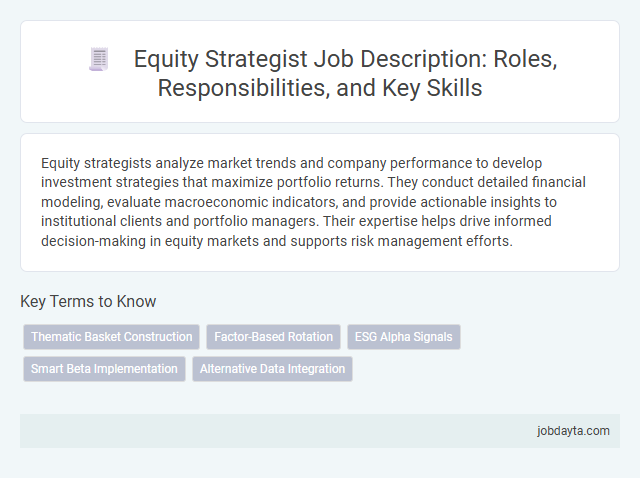 Equity Strategist Job Description: Roles, Responsibilities, and Key Skills