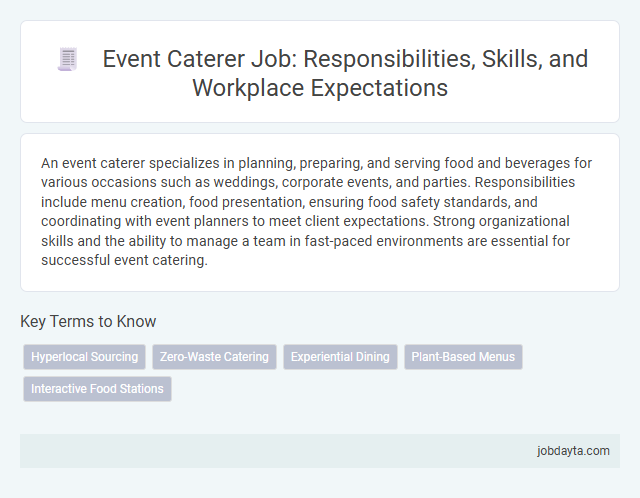 Event Caterer Job: Responsibilities, Skills, and Workplace Expectations