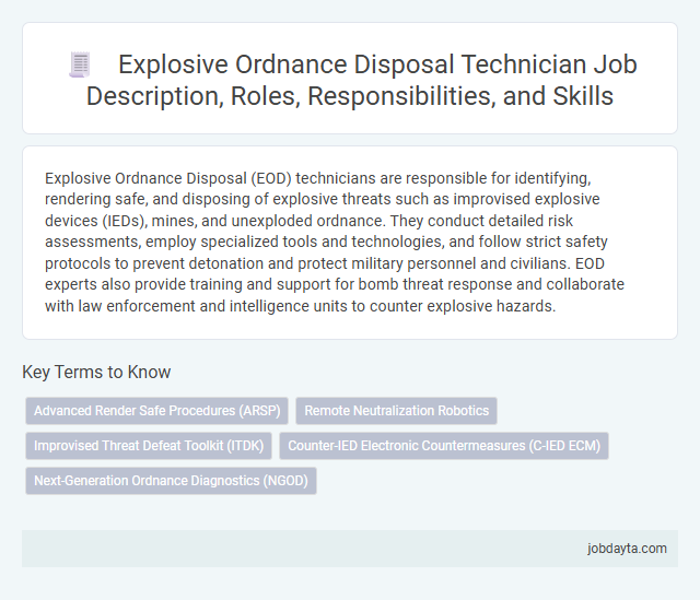 Explosive Ordnance Disposal Technician Job Description, Roles, Responsibilities, and Skills