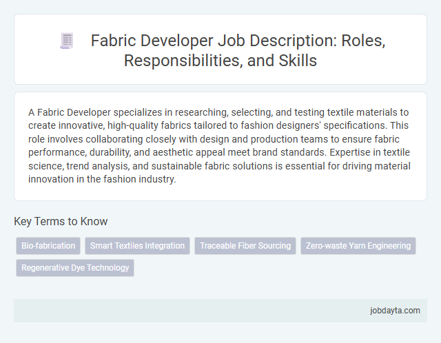 Fabric Developer Job Description: Roles, Responsibilities, and Skills