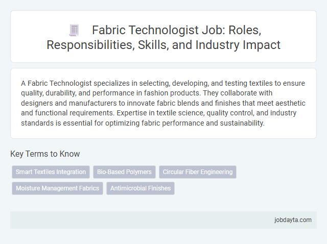 Fabric Technologist Job: Roles, Responsibilities, Skills, and Industry Impact