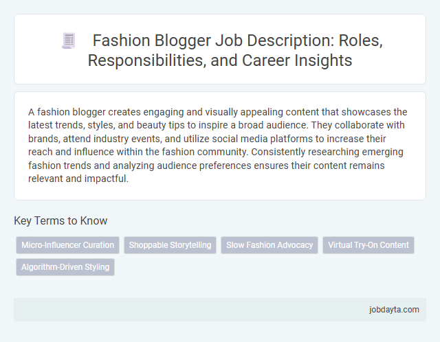 Fashion Blogger Job Description: Roles, Responsibilities, and Career Insights