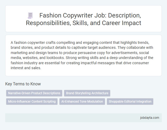 Fashion Copywriter Job: Description, Responsibilities, Skills, and Career Impact