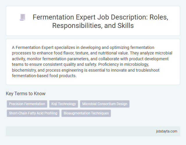 Fermentation Expert Job Description: Roles, Responsibilities, and Skills