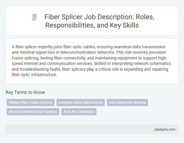 Fiber Splicer Job Description: Roles, Responsibilities, and Key Skills