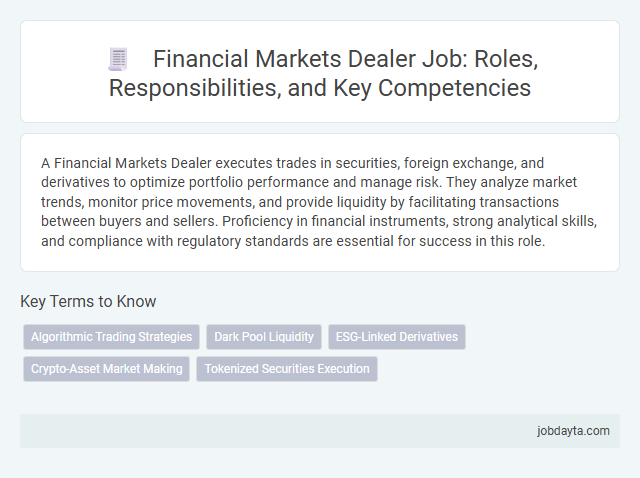Financial Markets Dealer Job: Roles, Responsibilities, and Key Competencies