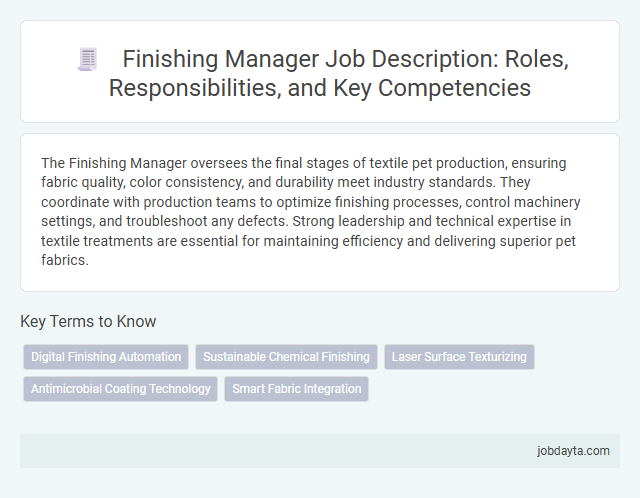 Finishing Manager Job Description: Roles, Responsibilities, and Key Competencies