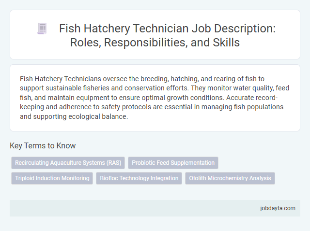 Fish Hatchery Technician Job Description: Roles, Responsibilities, and Skills
