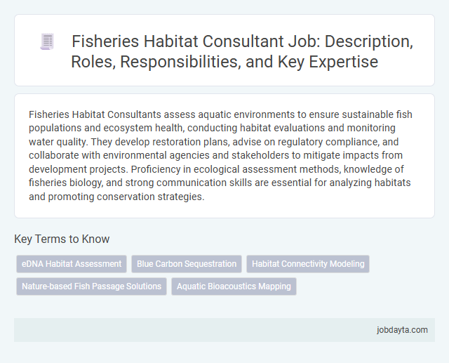Fisheries Habitat Consultant Job: Description, Roles, Responsibilities, and Key Expertise