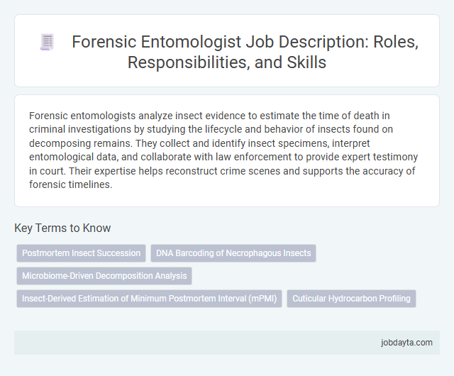 Forensic Entomologist Job Description: Roles, Responsibilities, and Skills