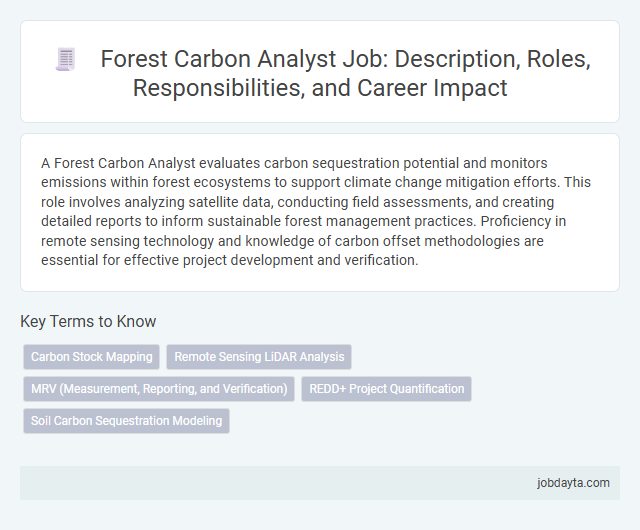 Forest Carbon Analyst Job: Description, Roles, Responsibilities, and Career Impact