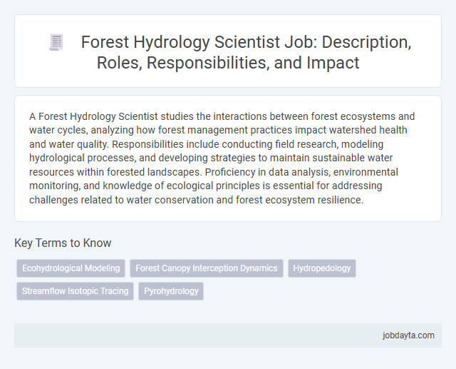 Forest Hydrology Scientist Job: Description, Roles, Responsibilities, and Impact