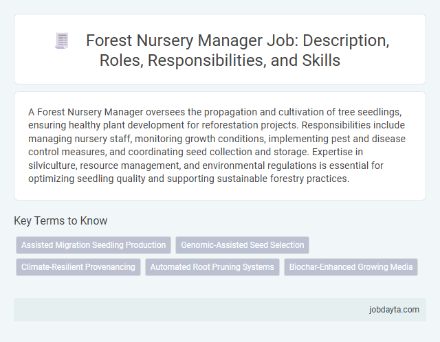 Forest Nursery Manager Job: Description, Roles, Responsibilities, and Skills