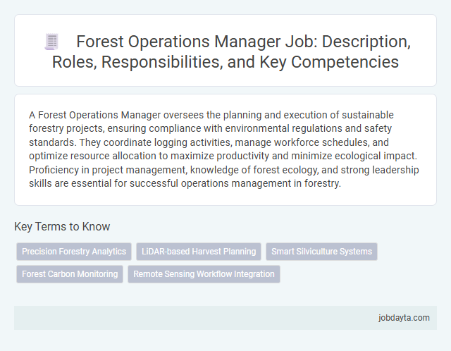 Forest Operations Manager Job: Description, Roles, Responsibilities, and Key Competencies