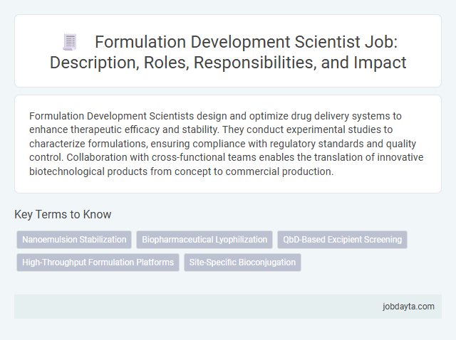 Formulation Development Scientist Job: Description, Roles, Responsibilities, and Impact