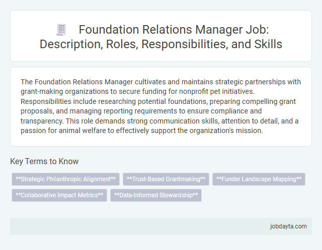 Foundation Relations Manager Job: Description, Roles, Responsibilities, and Skills