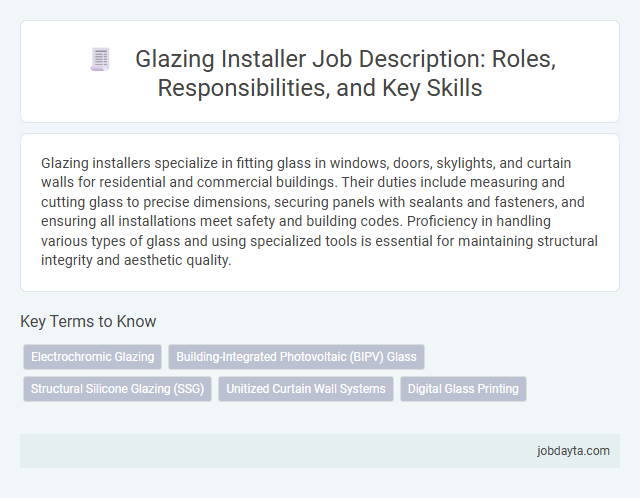 Glazing Installer Job Description: Roles, Responsibilities, and Key Skills