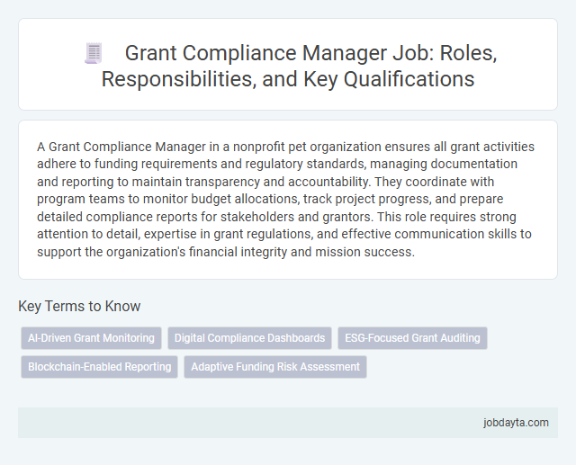 Grant Compliance Manager Job: Roles, Responsibilities, and Key Qualifications