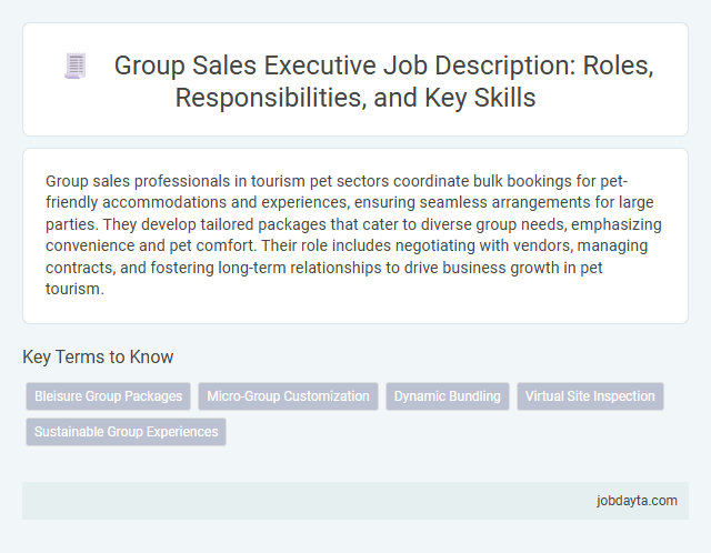 Group Sales Executive Job Description: Roles, Responsibilities, and Key Skills