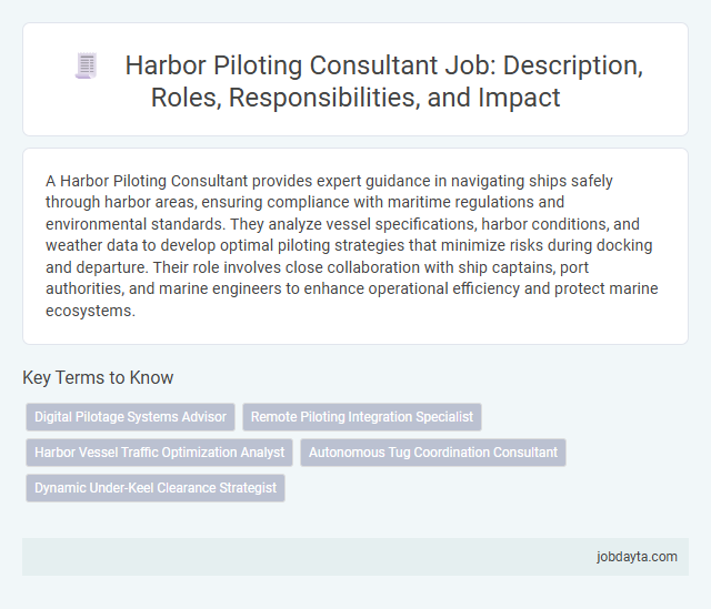 Harbor Piloting Consultant Job: Description, Roles, Responsibilities, and Impact