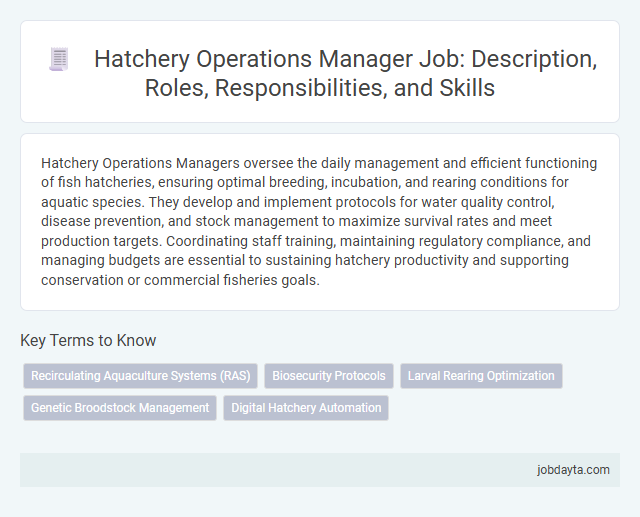 Hatchery Operations Manager Job: Description, Roles, Responsibilities, and Skills