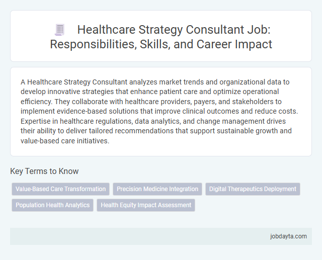 Healthcare Strategy Consultant Job: Responsibilities, Skills, and Career Impact