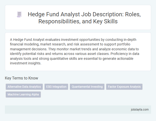 Hedge Fund Analyst Job Description: Roles, Responsibilities, and Key Skills