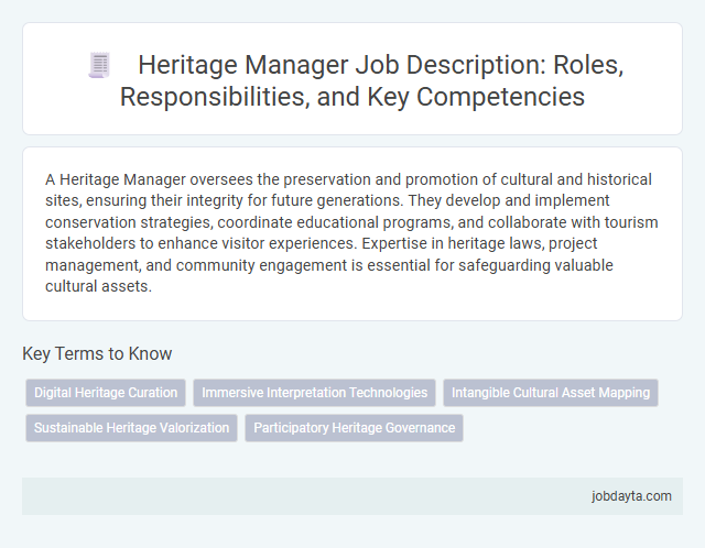 Heritage Manager Job Description: Roles, Responsibilities, and Key Competencies