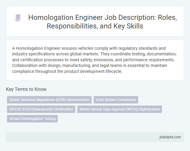 Homologation Engineer Job Description: Roles, Responsibilities, and Key Skills