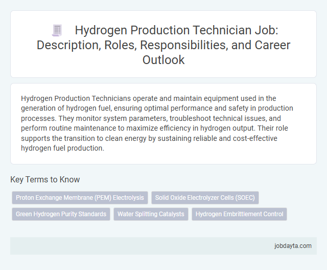 Hydrogen Production Technician Job: Description, Roles, Responsibilities, and Career Outlook