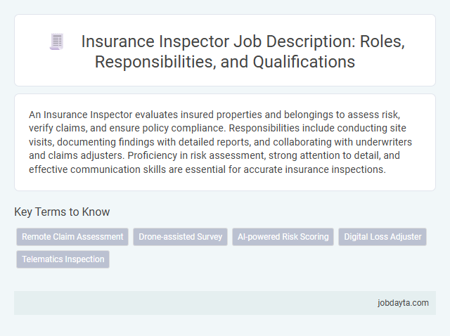 Insurance Inspector Job Description: Roles, Responsibilities, and Qualifications