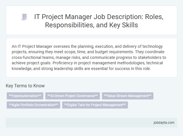 IT Project Manager Job Description: Roles, Responsibilities, and Key Skills