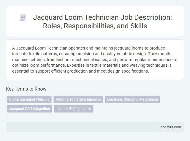 Jacquard Loom Technician Job Description: Roles, Responsibilities, and Skills